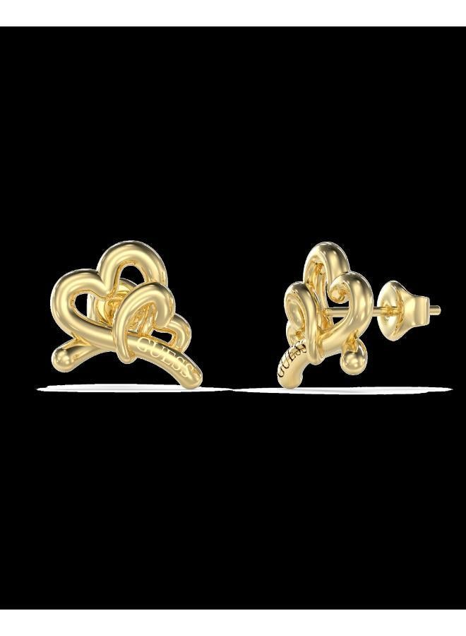 Ebraced Heart Stud Earrings